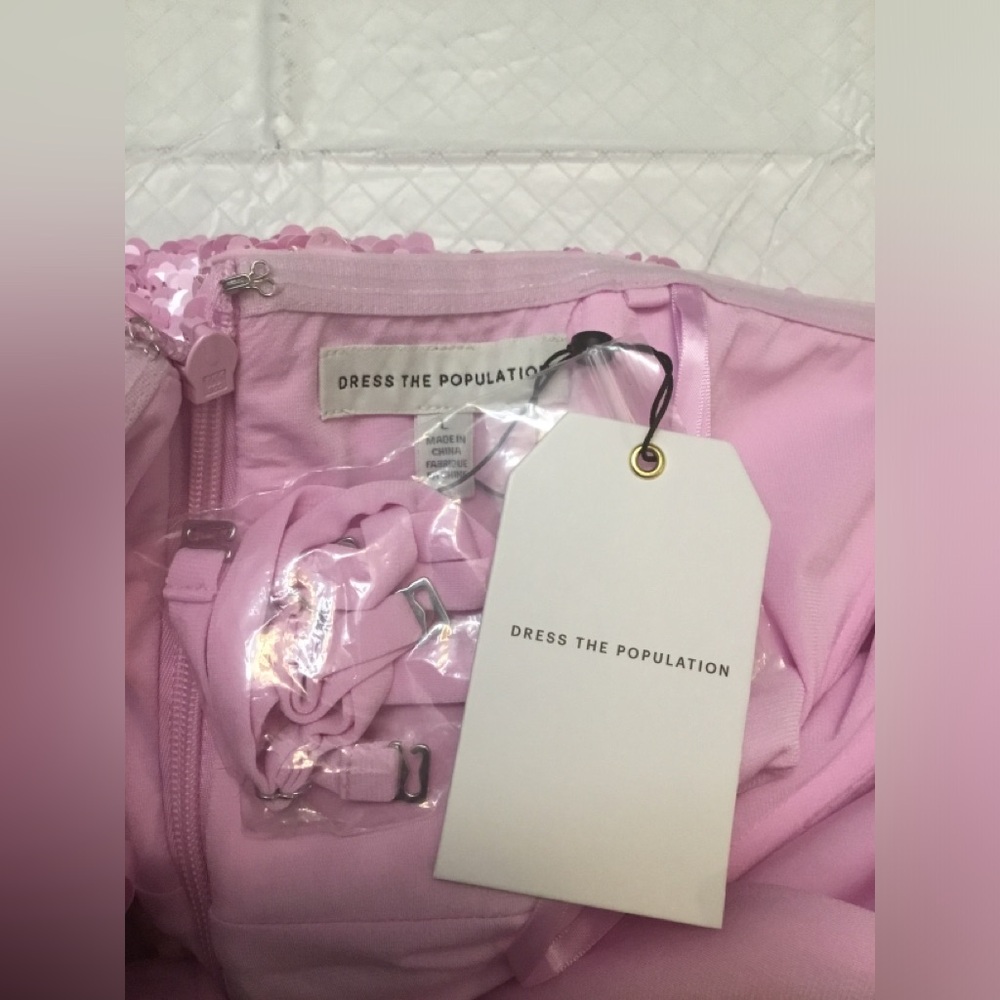 Dress the Population Pink Sequin Top with Label Detail - Picture 8 of 16
